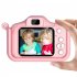Children Video Camera Portable Cartoon Toys 1080p Hd Front Back Dual Cameras Birthday Gifts For Boys Girls pink