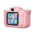 Children Video Camera Portable Cartoon Toys 1080p Hd Front Back Dual Cameras Birthday Gifts For Boys Girls pink