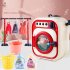 Children  Washing  Machine  Toy  Set Electric Mini Drum Rotate Kinetic Energy Simulation Appliances Portable color box