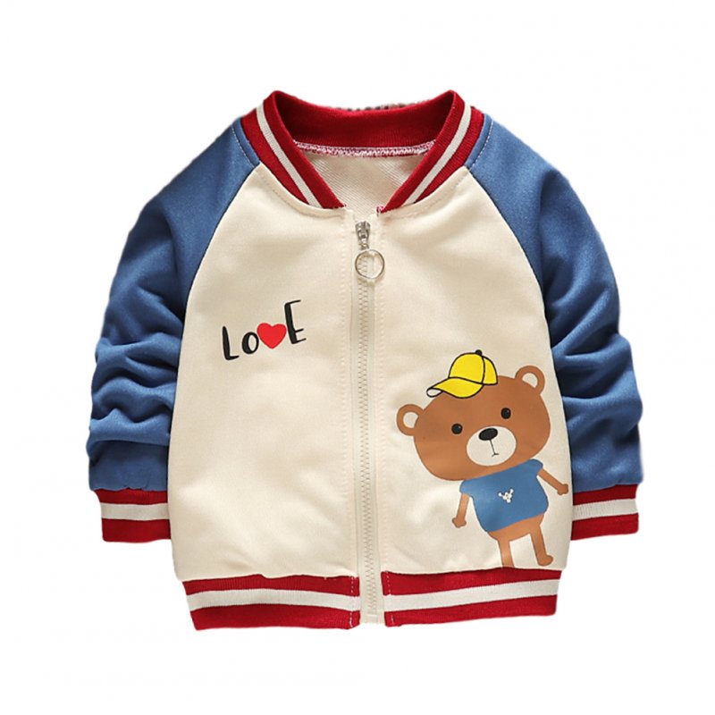 Children's Coat Long-sleeve Baseball Uniform for 0-4 Years Old Kids bear _110cm
