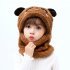 Children s  Hat Coral Fleece Cute Ear Cap With Scarf For  5 9 Years  Old Kids gray