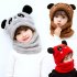 Children s  Hat Coral Fleece Cute Ear Cap With Scarf For  5 9 Years  Old Kids gray