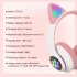 Children s Headphone Rgb Luminous Cartoon Animal Shape Bluetooth Headset Pink