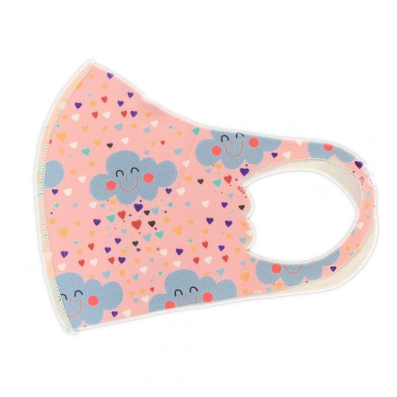 Children's Mask Dust Proof Breathable Washable Cartoon Print Hanging Ear Type Mask Little pink clouds_Packaging-already replaced