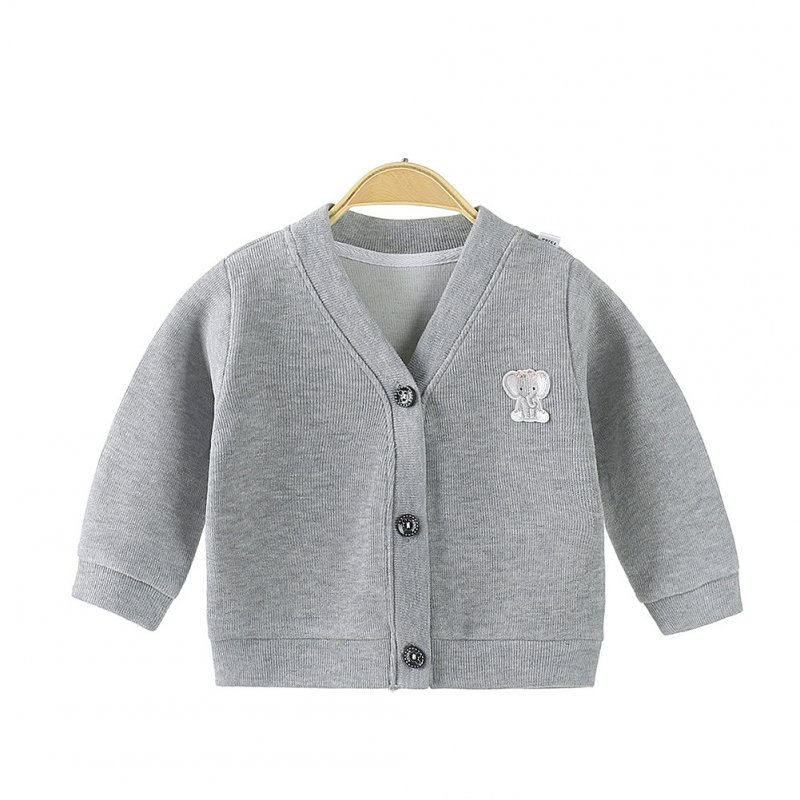 Children's Sweater Cardigan Cartoon Pattern Jacket for  0-3 Years Old Kids gray_100cm