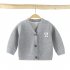 Children s Sweater Cardigan Cartoon Pattern Jacket for  0 3 Years Old Kids gray 100cm