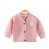 Children s Sweater Cardigan Cartoon Pattern Jacket for  0 3 Years Old Kids Pink 100cm