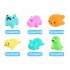 Children s Swimming Bathing Shower Water Toys Squeezing Squeaking Vocal Animals Duck Giraffe Sea Lion Toy 6pcs sea lions 75g