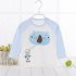 Children s T shirt Long sleeve Cotton Bottoming Crew  Neck Shirt for 0 4 Years Old Kids White  100cm