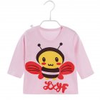 Children s T shirt Long sleeve Cotton Bottoming Crew  Neck Shirt for 0 4 Years Old Kids Pink  80cm