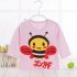 Children s T shirt Long sleeve Cotton Bottoming Crew  Neck Shirt for 0 4 Years Old Kids Blue  80cm