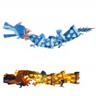 Chinese New Year Dragon Lanterns, Cartoon Dragon Dance Handmade DIY Paper Lantern Chinese Spring Festival Traditional Decoration For Boys Girls Gifts blue