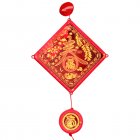 Chinese New Year Hanging LED Lights Battery Version Hanging Ornament Lunar Year Red Pendants With Red Lantern Knot For Decoration Chunfu