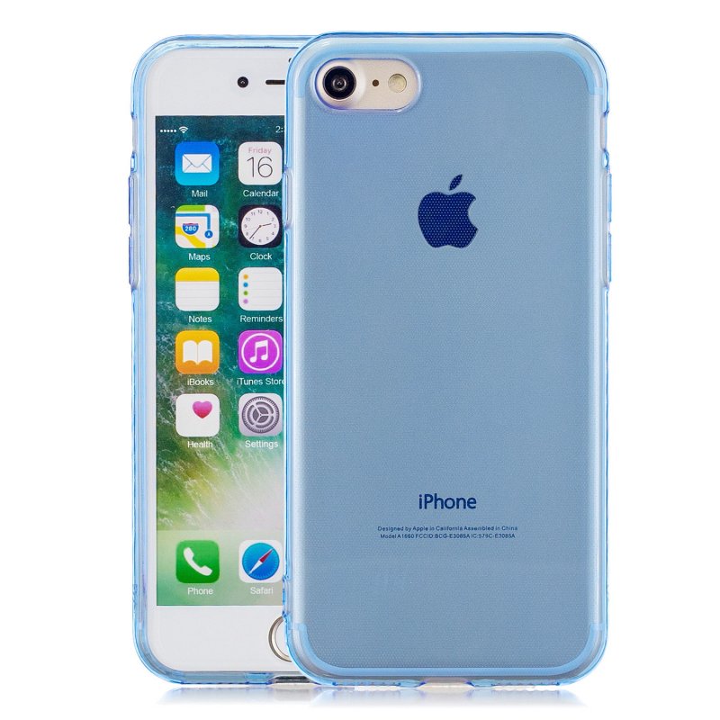 for iPhone 6/6S / 6 Plus/6S Plus / 7/8 / 7 Plus/8 Plus Clear Colorful TPU Back Cover Cellphone Case Shell Light blue
