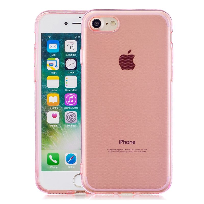for iPhone 6/6S / 6 Plus/6S Plus / 7/8 / 7 Plus/8 Plus Clear Colorful TPU Back Cover Cellphone Case Shell Pink