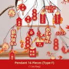 Chinese Style New Year Decoration Spring Festival Hanging Pendant Housewarming Hanging Ornaments For Home Office Decoration 16pcs Good Luck and Good Luck 16pcs