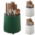Chopstick Holder Rotary Knife Rack Multi functional 360 degree Rotating Kitchen Knife Fork Rack Storage Box black white