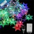 Christmas 96 Led Snowflake String Lights 8 Lighting Modes Waterproof Fairy Lights Lamps US Plug Warm White