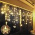 Christmas 96 Led Snowflake String Lights 8 Lighting Modes Waterproof Fairy Lights Lamps EU Plug Colorful