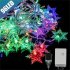 Christmas 96 Led Snowflake String Lights 8 Lighting Modes Waterproof Fairy Lights Lamps EU Plug Warm White