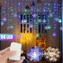 Christmas 96 Led Snowflake String Lights 8 Lighting Modes Waterproof Fairy Lights Lamps EU Plug Cold White