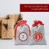 Christmas Advent Calendar with Number Stickers Bags Countdown Home Decoration Red gray 10 15cm