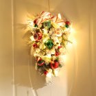 Christmas Artificial Front Door Swags with Ball Ornaments Hanging Teardrop Swag