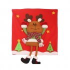 Christmas Back Chair Cover Removable Washable Dining Room Chair Protector For Christmas Banquet Kitchen Dining Room Decor Elk