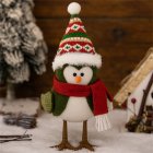 Christmas Bird Doll With Led Light Handmade Desk Topper Xmas Ornament For Christmas Decorations（24x16x12cm/9.45x6.3x4.72inch） Colorful hat