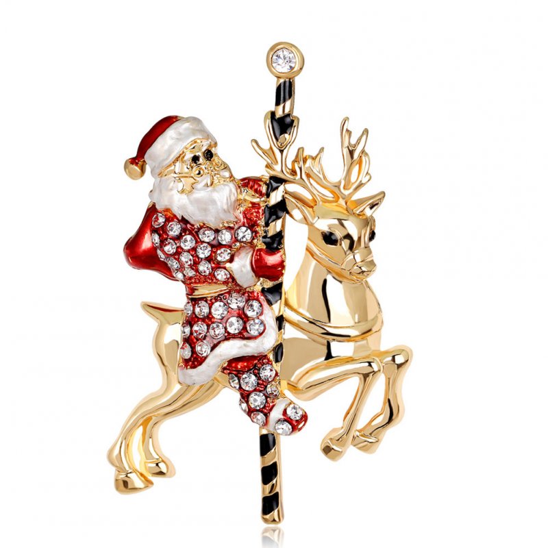 Christmas Brooches Pins Cute Santa Claus Star Bird Pin Badges Brooch for Women Jewelry Gift AL043-A