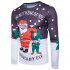 Christmas Casual Printing Long Sleeve Santa Claus and Little Man T shirt Male Clothes Photo Color M