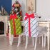 Christmas Chair Cover Cartoon Pattern Bowknot Non woven Chair Back Cover Decoration