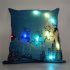 Christmas Cushion Cover with LED Lights Shining Linen Cushion Cover for Sofa Home Decoration without Pillow Inner 