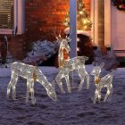 Christmas Decoration Light Up Deer Family 3-Piece Outdoor Waterproof Reindeer Ornaments For Yard Patio Party Decor 3 piece set