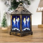 Christmas Decoration Pendant Painted Religious Christmas Small Lights Hollow Out Starry Ornament E bronze girl