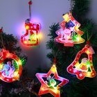 Christmas Decoration Window Light Hanging Ornaments Battery Operated Christmas Window Lighted Decorations bell Warm White