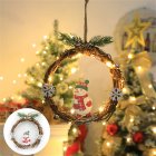 Christmas Decorations Wreaths With Santa Snowman Ornament Battery Powered Artificial Wreath For Front Door Outside Garland Snowman