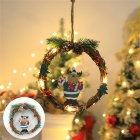 Christmas Decorations Wreaths With Santa Snowman Ornament Battery Powered Artificial Wreath For Front Door Outside Garland Elk