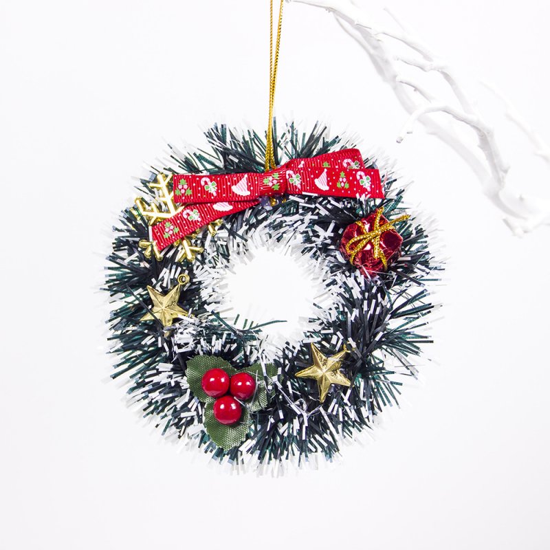 Christmas Decorative Ornaments Red Fruit Gift Bag Garland Pendant Mini Christmas Garland Wreath A white red fruit five-pointed star