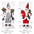Christmas  Doll Standing Pose Santa Claus Pine Leaves Handheld Christmas Decorations Resin Standing Santa Claus Gray