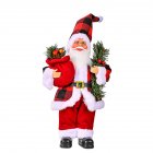 Christmas  Doll Standing Pose Santa Claus Pine Leaves Handheld Christmas Decorations Resin Standing Santa Claus Red