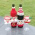 Christmas  Element  Bottle  Cover  Cup  Sleeve Santa Claus Snowman Cartoon Christmas Table Decorations Grid wine cover snowman