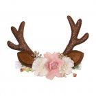 Christmas Elk Reindeer Antlers Headbands With Flowers Hair Accessories Styling Tools