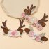 Christmas Elk Reindeer Antlers Headbands With Flowers Hair Accessories Styling Tools For Birthday Party Christmas Gift  2