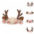 Christmas Elk Reindeer Antlers Headbands With Flowers Hair Accessories Styling Tools For Birthday Party Christmas Gift  2