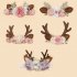 Christmas Elk Reindeer Antlers Headbands With Flowers Hair Accessories Styling Tools For Birthday Party Christmas Gift  2