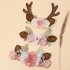 Christmas Elk Reindeer Antlers Headbands With Flowers Hair Accessories Styling Tools For Birthday Party Christmas Gift  2