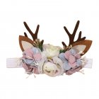 Christmas Elk Reindeer Antlers Headbands With Flowers Hair Accessories Styling Tools