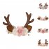 Christmas Elk Reindeer Antlers Headbands With Flowers Hair Accessories Styling Tools For Birthday Party Christmas Gift  1