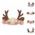 Christmas Elk Reindeer Antlers Headbands With Flowers Hair Accessories Styling Tools For Birthday Party Christmas Gift  3